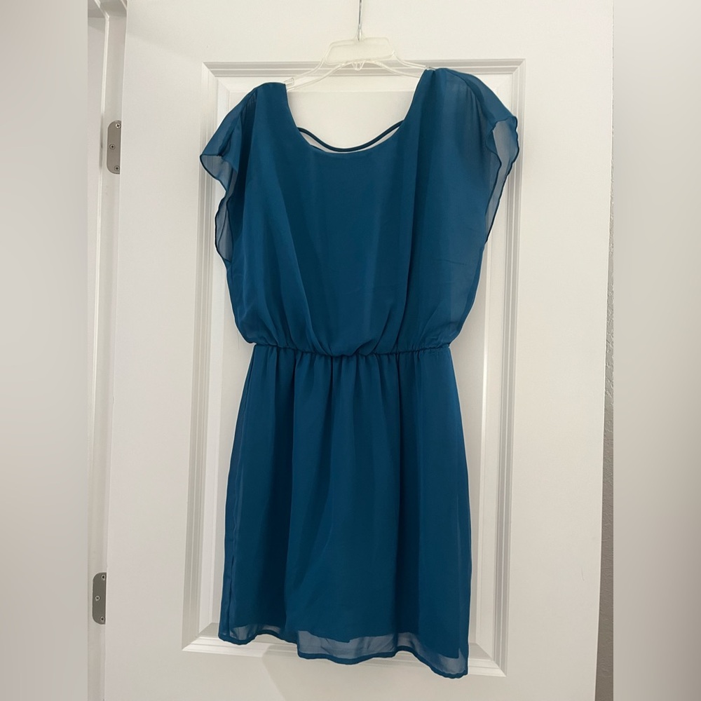Blue short size small chiffon dress for a special occasion :)